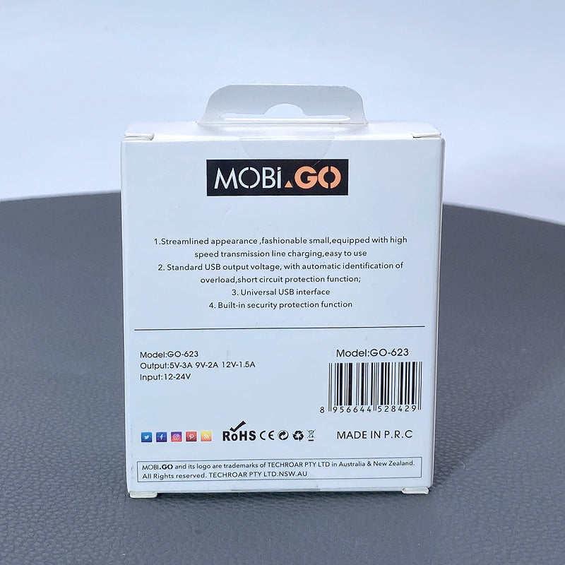 Mobigo GO623 3A Single USB car charger