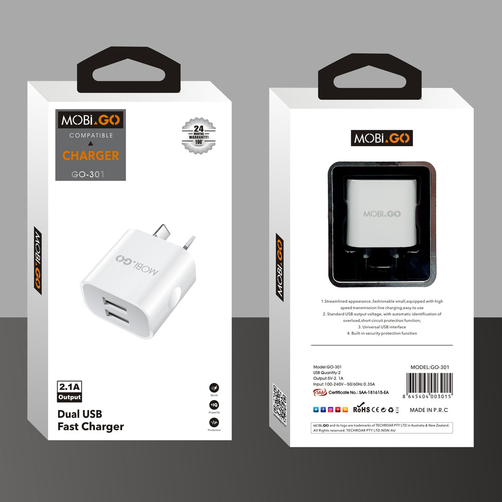 Mobigo GO301 2.1A wall charger