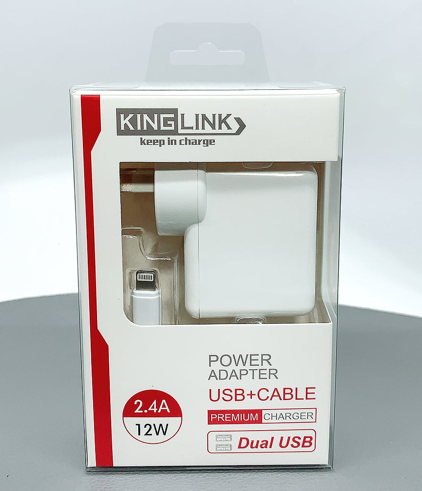 Kinglink M8J906L 12W wall charger with USB-A to Lightning combo