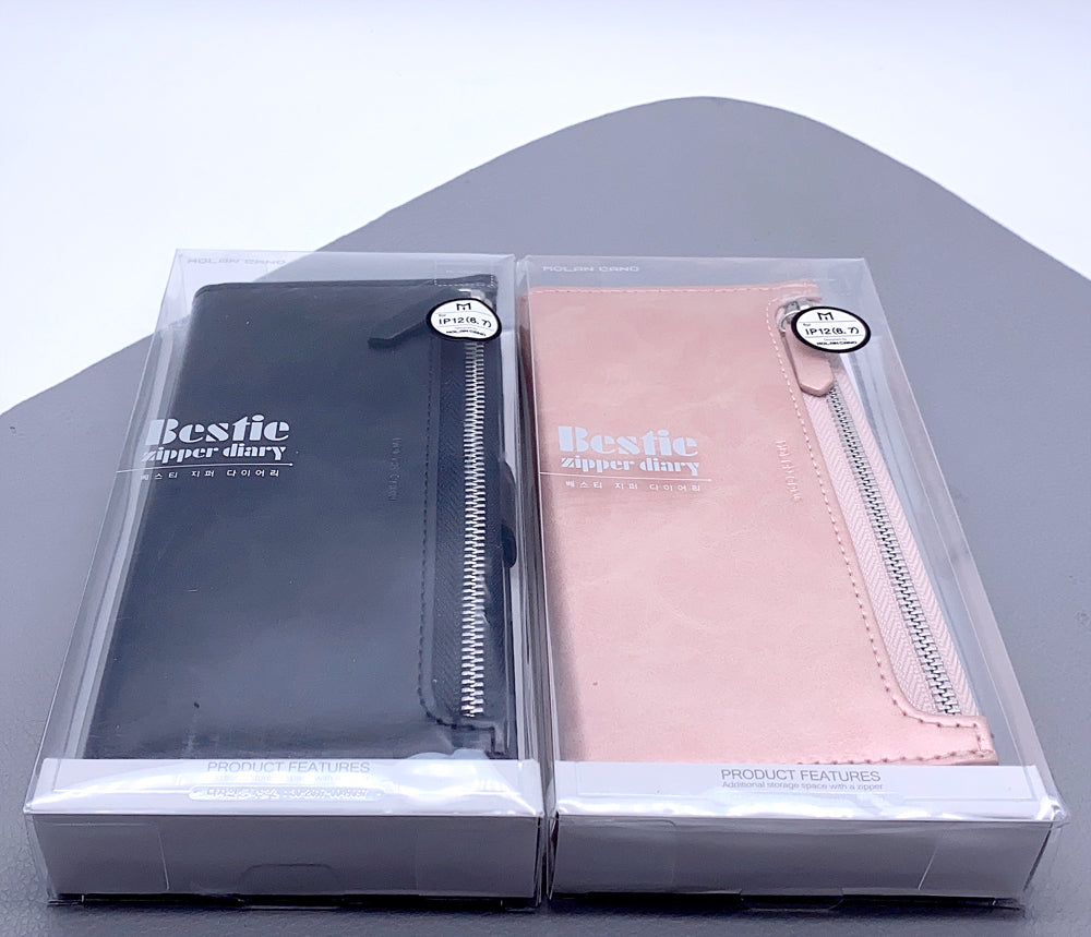 Case for Iphone 12 mini 5.4 molan cano bestie zip diary  (fit 13 mini)