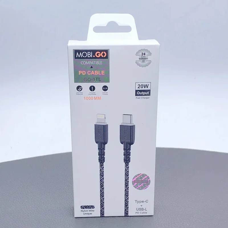 Mobigo 1m nylon PD 20W Type-C to lightning cable GO1TL