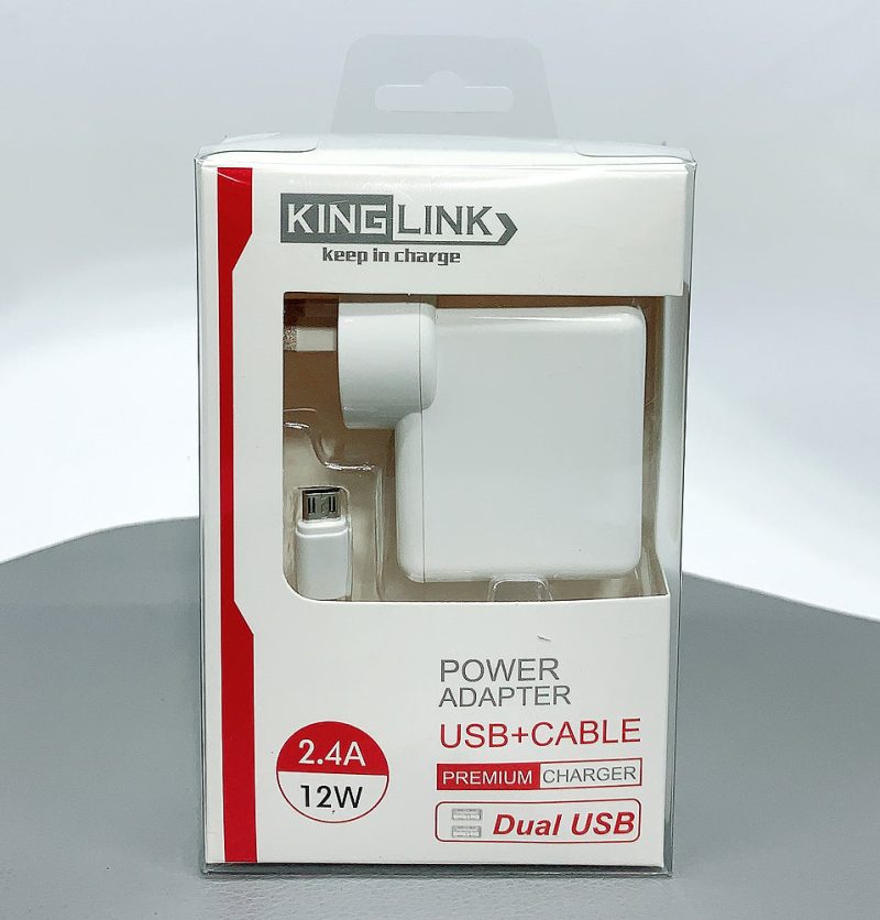 Kinglink dual USB home charger with micro cable M8J906M