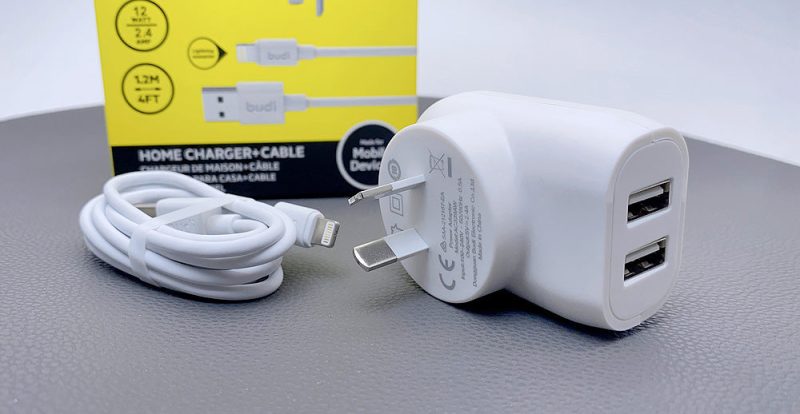 Budi home charger with lightning cable AC339ALW - Image 3