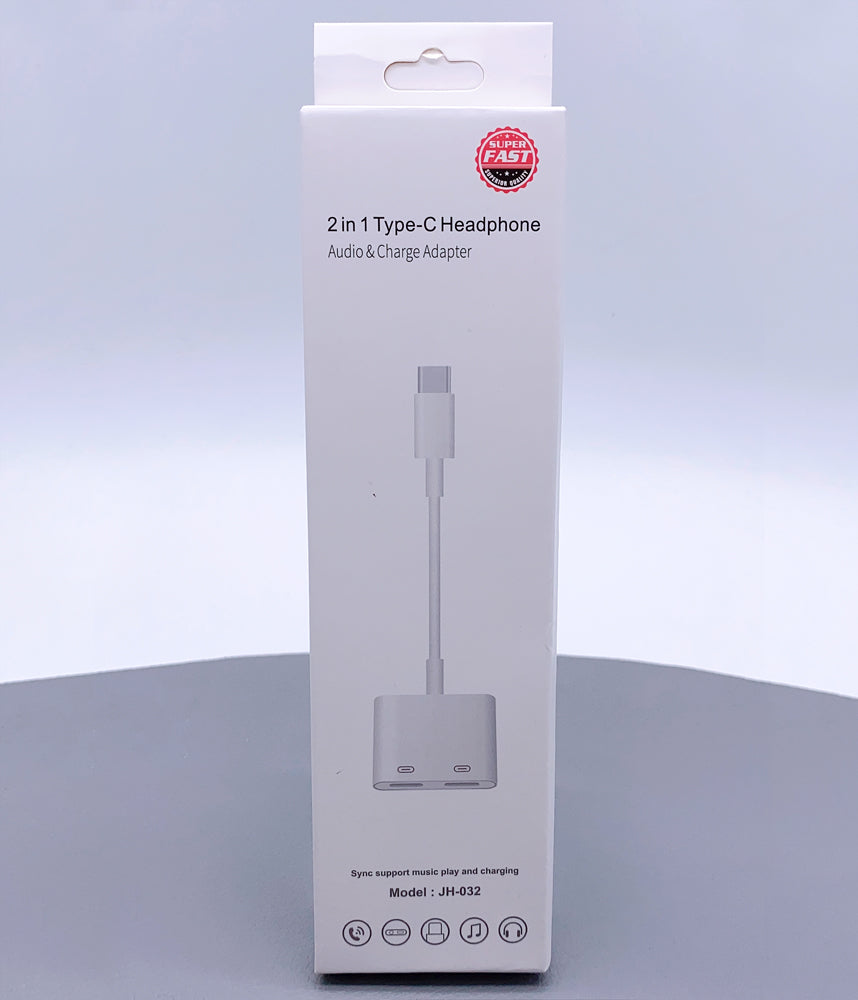 2 in 1 10 CM TypeC headphone adapter JH032 Skyline Mobile