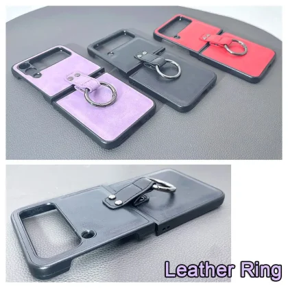 Samsung Z Flip6 Leather Ring Case